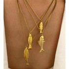 <!--F#f_0-->New Design Stainless Steel Gold Plated Fish Pendant Clavicle Necklace For Wom $d<!--F/-->