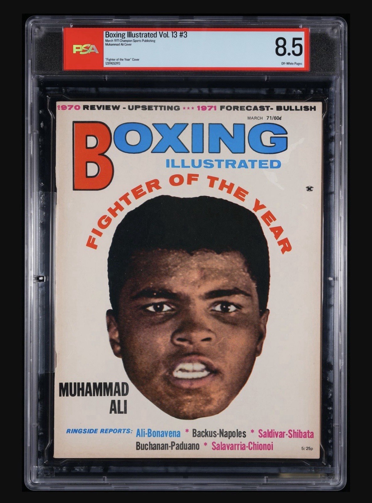 PSA 8.5 - MUHAMMAD ALI front cover 1971 BOXING ILLUSTRATED MAGAZINE