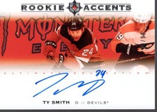 2020-21 Ultimate Collection Rookie Accents Autograph #RASM Ty Smith Auto /99 HKY
