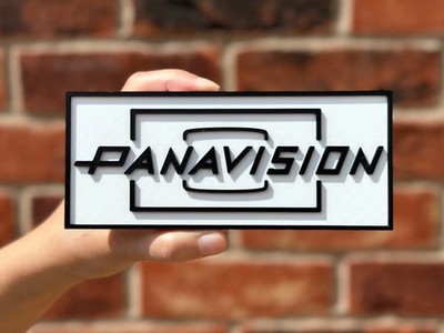 Panavision Film Camera Logo Sign 3D Black White Plaque Cinema Movie Wall Decor