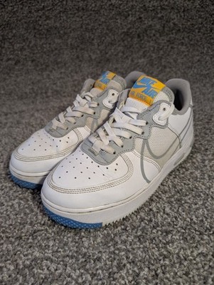Nike Air Force 1 React D/MS/X weiße Turnschuhe UK Größe 5