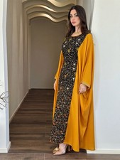 Elegant Embroidery Batwing Sleeve Abaya Muslim Women Dubai Modest Formal Dress