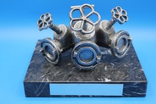 [13264] Feuerwehr Verteiler als Trophäe Auszeichnung auf Marmor Sockel