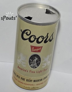 1960's ADOLPH COORS BANQUET 7oz FLAT TOP BEER CAN GOLDEN COLORADO ROCKY MOUNTAIN