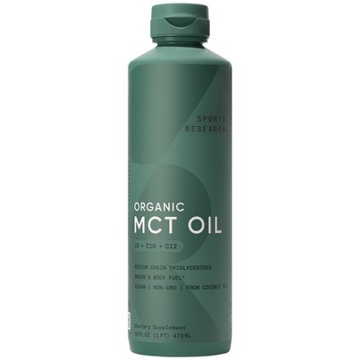 100% Keto MCT Organic Oil - Fatty Acid Fuel Triple Ingredient C8 C10 C12 (16 Oz)