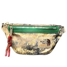Gucci x The North Face Marsupio in Vita 650299 Beige Verde Nylon Cintura Borsa Uomo