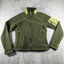 Mountain Hardwear Fleece Jacket Womens Medium Green Polartec Hiking Outdoor