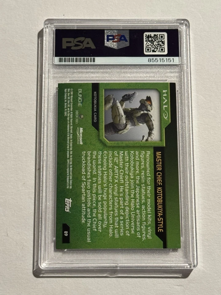 STEVE DOWNES SIGNED AUTO 2007 Topps Halo #89 Master Chief Kotobukiya-Style PSA - Image 2 of 2