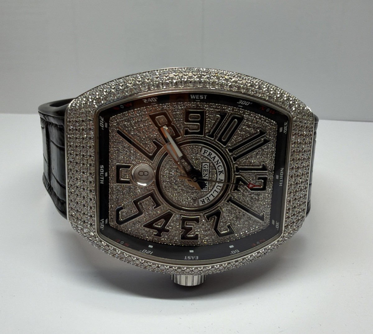 Franck Muller Vanguard Custom   Diamond Steel  45mm Auto Men's Watch V45 SC DT