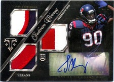 JADEVEON CLOWNEY RC 2014 TOPPS TRIPLE THREADS SILVER ROOKIE PATCH AUTO SP 1/1