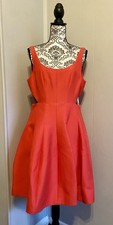 HALSTON HERITAGE poppy side cut-out dress size 10
