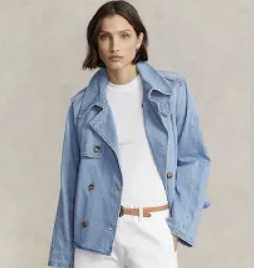NWT Polo Ralph Lauren Denim Oversized Boxy Fit Trench Coat $398 Sz S