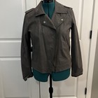Loft Faux, Leather, Bomber Jacket, Grey Size 8, very gently used