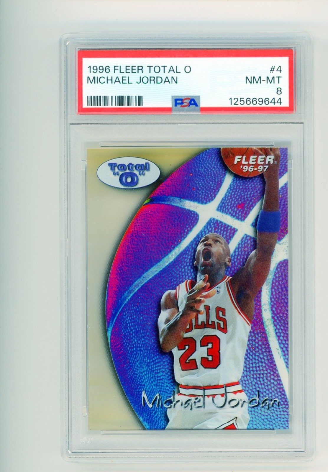1996 FLEER TOTAL O MICHAEL JORDAN #4 PSA 8 Bulls B2