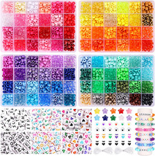 96 Colors 3300Pcs Pony Beads Bracelet Making Kit Friendship Bracelet Kit Rainbow