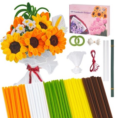 SZXYMUQI 500pcs Pipe Cleaners Craft Kit for Flower Making Sunflower DIY Mater...
