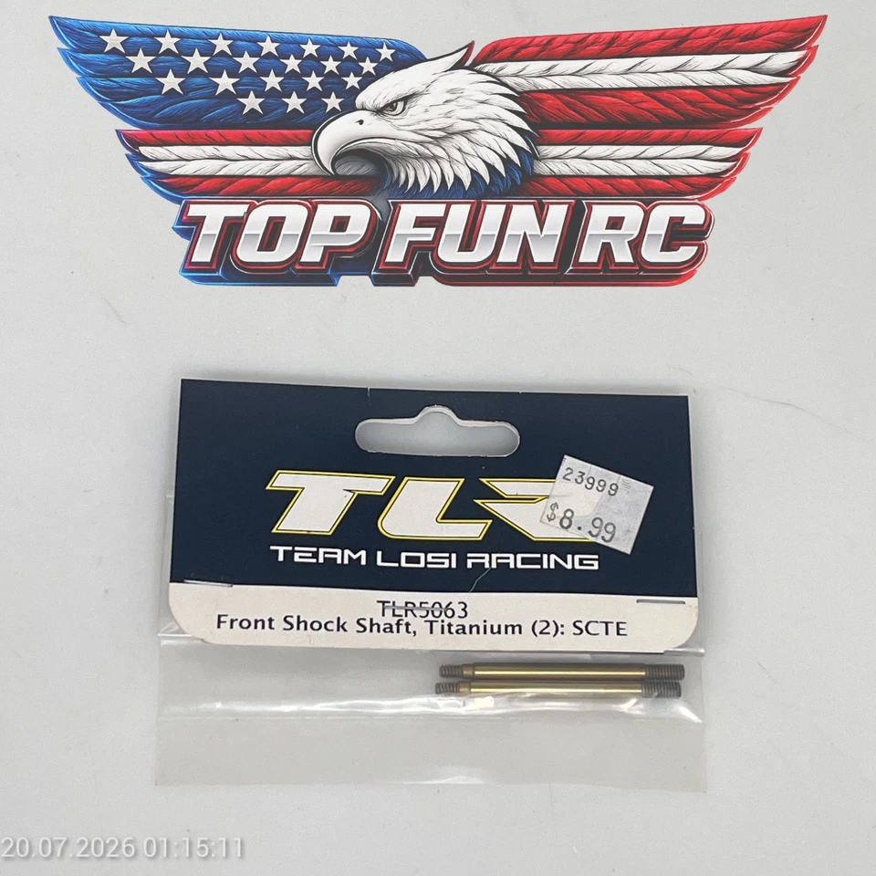 Team Losi Racing Front Shock Shaft, Titanium (2): SCTE TLR5063 - Image 1 of 1