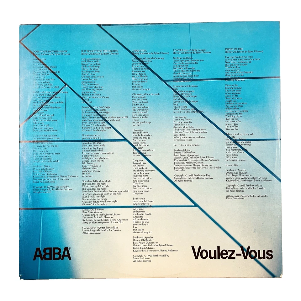 ABBA Voulez-Vous Vinyl LP 1979 Polar Music Chiquitita Angel Eyes - Image 4 of 4