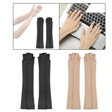 Long Compression Gloves Fingerless Gloves for Outdoor Sports Piano Playing