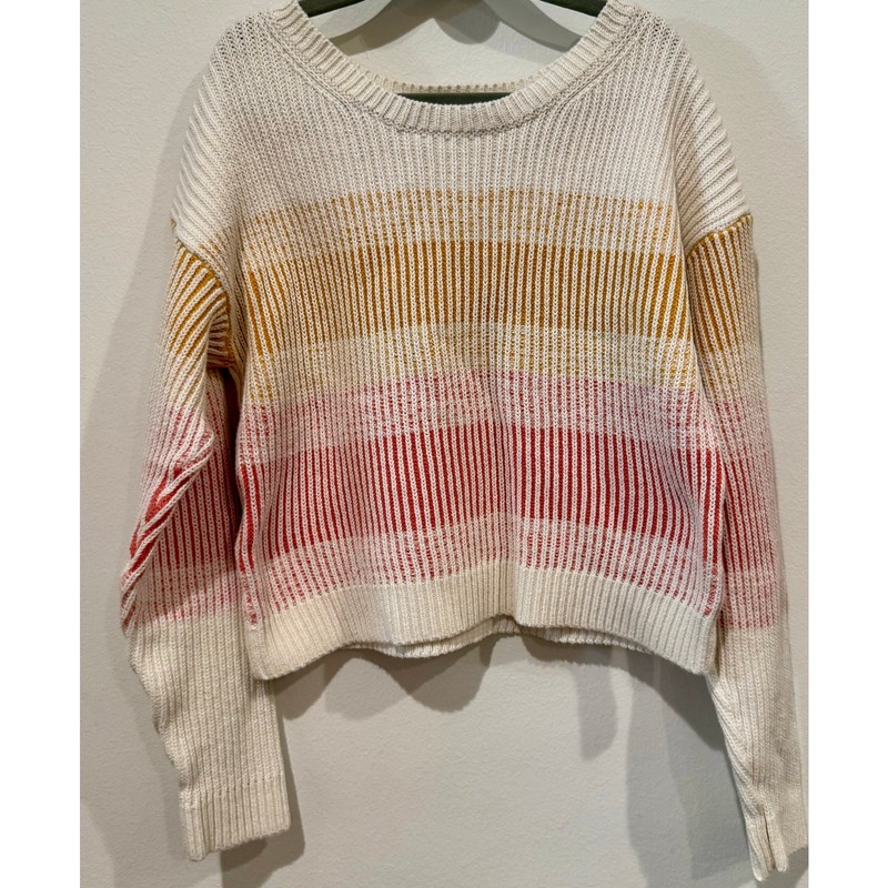 Cat & Jack Ivory, Yellow and Pink Sweater, Size 8