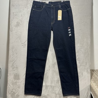 Levi's 505 Mens Jeans 40x38 B&T Dark Blue Relaxed Fit Stretch Tapered Leg Denim