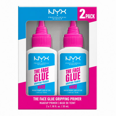 NYX The Face Glue Primer 1.18 fl oz (Pack of 2) 24H Makeup Grip & Hydrating Base