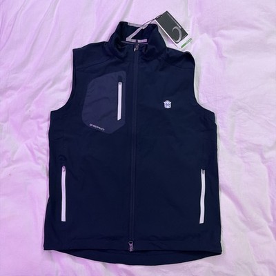 Zero Restriction Z700 Full Zip Navy Blue Golf Vest W1009 Men's S Performance NEW
