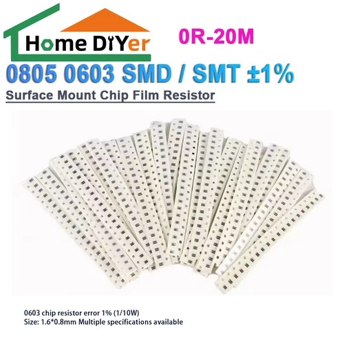 50/100pcs - 0805 0603 SMD / SMT ±1% Surface Mount Chip Film Resistor 0R-20M