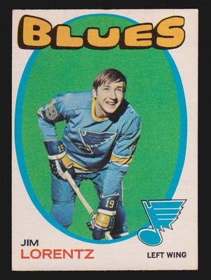 JIM LORENTZ blues 1971-72 O-PEE-CHEE #227 EXMINT NICE CORNERS NO CREASES