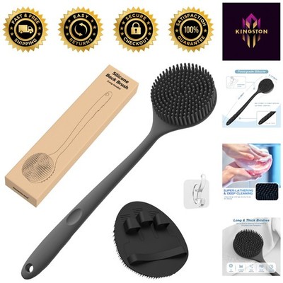 Luxury Silicone Back Scrubber Set: Exfoliating Bath Glove & Body Brush Combo