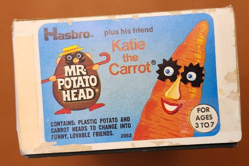 1970 Hasbro Mr. Potato Head And His Friend Katie The Carrot w/ Box - Afbeelding 7 van 10