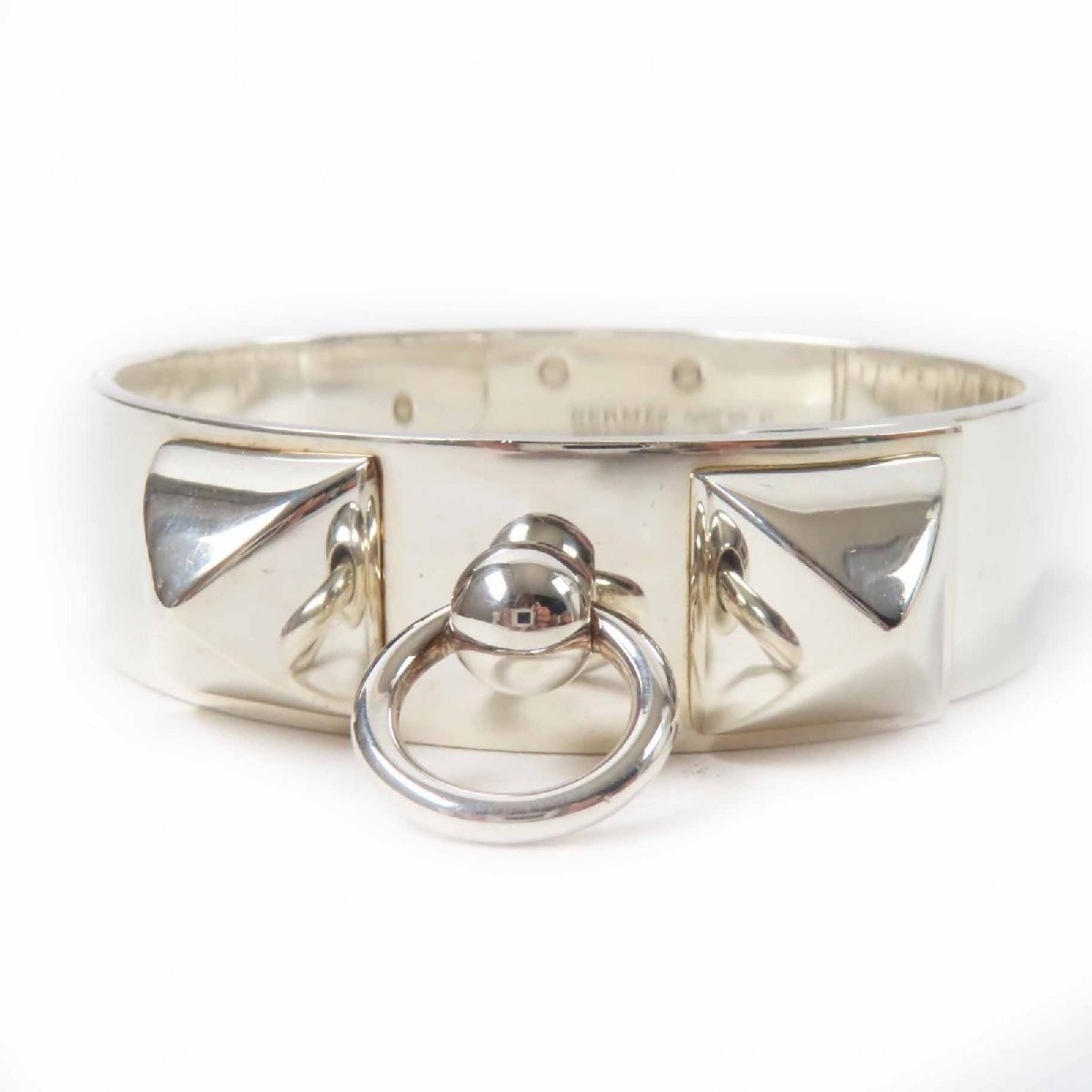 HERMES Collier de Chien MM Bracelet/Bangle AG925 Silver ST Made in Germany 72.4g