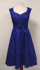 Sophie Gray For BHS Royal Blue Polka Dot Sleeveless Formal Skater Dress UK 10