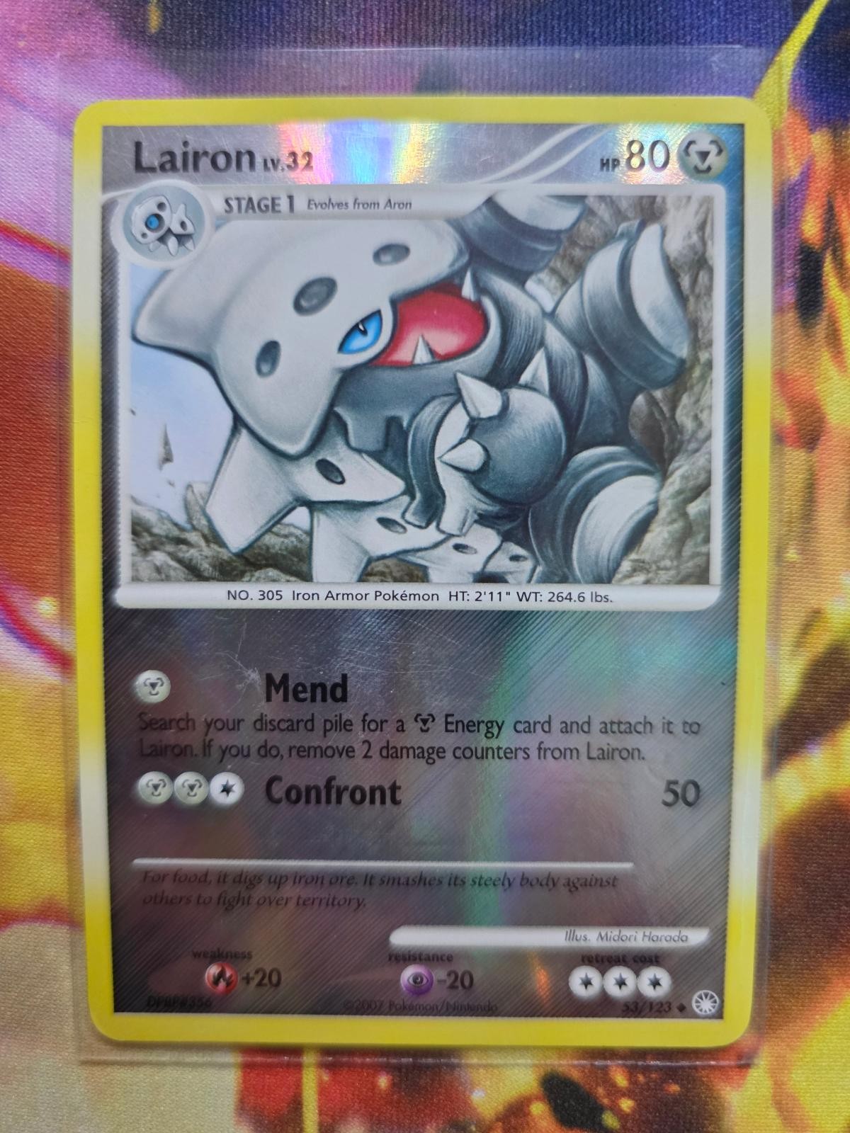 LAIRON 53/123 Uncommon Mysterious Treasures Pokemon Reverse Holo Lightly Played