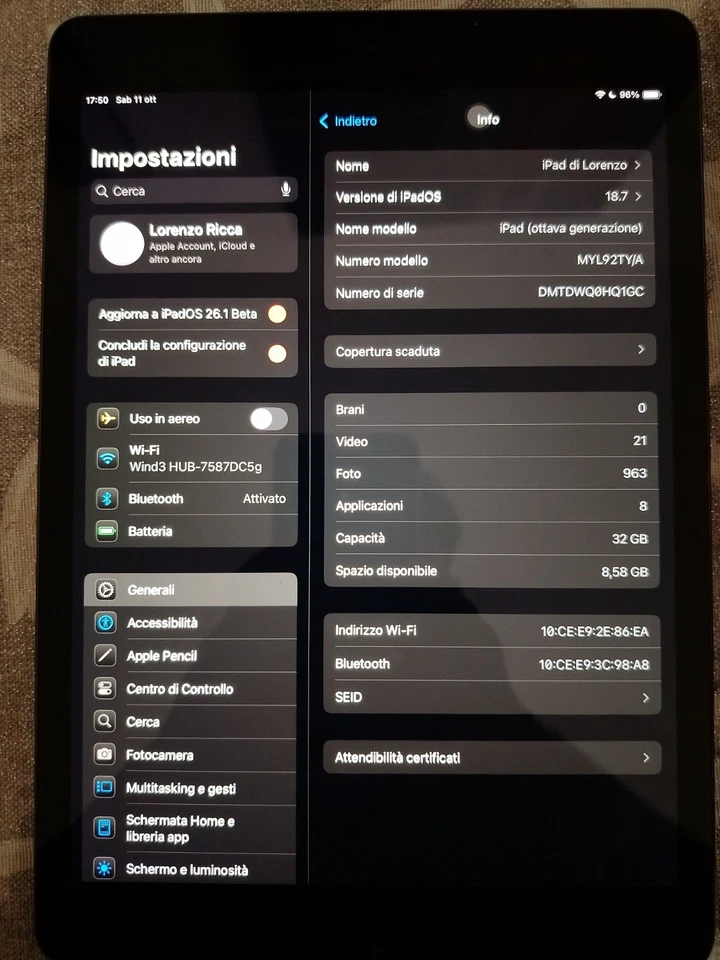 Apple iPad (8th generation) · 32GB · Cellular, foto 4 di 5
