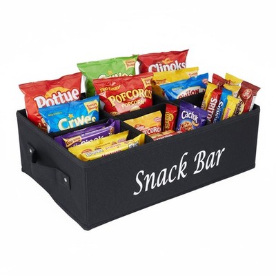 Snack Organizer for Countertop, Fabric Snack Organizer with Handles, 6 Compar...