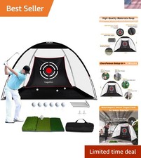 Professional Golf Practice Net - 10x7FT Backstop with Velvet Target for Home Use