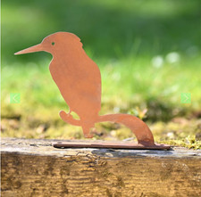 Nature Silhouette Kingfisher on Branch Fence Post Topper Garden Accessories New