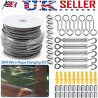 30M Turnbuckle Wire Tensioner Strainer Kit Garden Stainless Steel Wire Rope Kit*