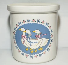 Ribbon Geese Treasure Craft 7" Cookie Jar/Utensil Holder (NO LID) made in U.S.A.