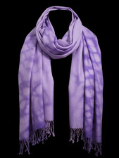  350 NWT Purple w Tonal Print 70 Pashmina  30 Silk Scarf ITALY 81"x37"