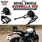Fit For Royal Enfield Guerrilla 450 Black Luggage Rack Carrier With Backrest Pad