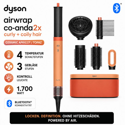 Dyson Airwrap Co-anda2x Curly + Coily Hair Ceramic Apricot/Topaz