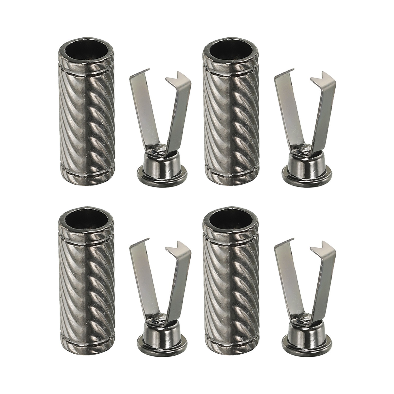 APL Punte per Lacci 4 Pezzi Punte per Lacci per Scarpe Stringa Grigio Scuro Stile B