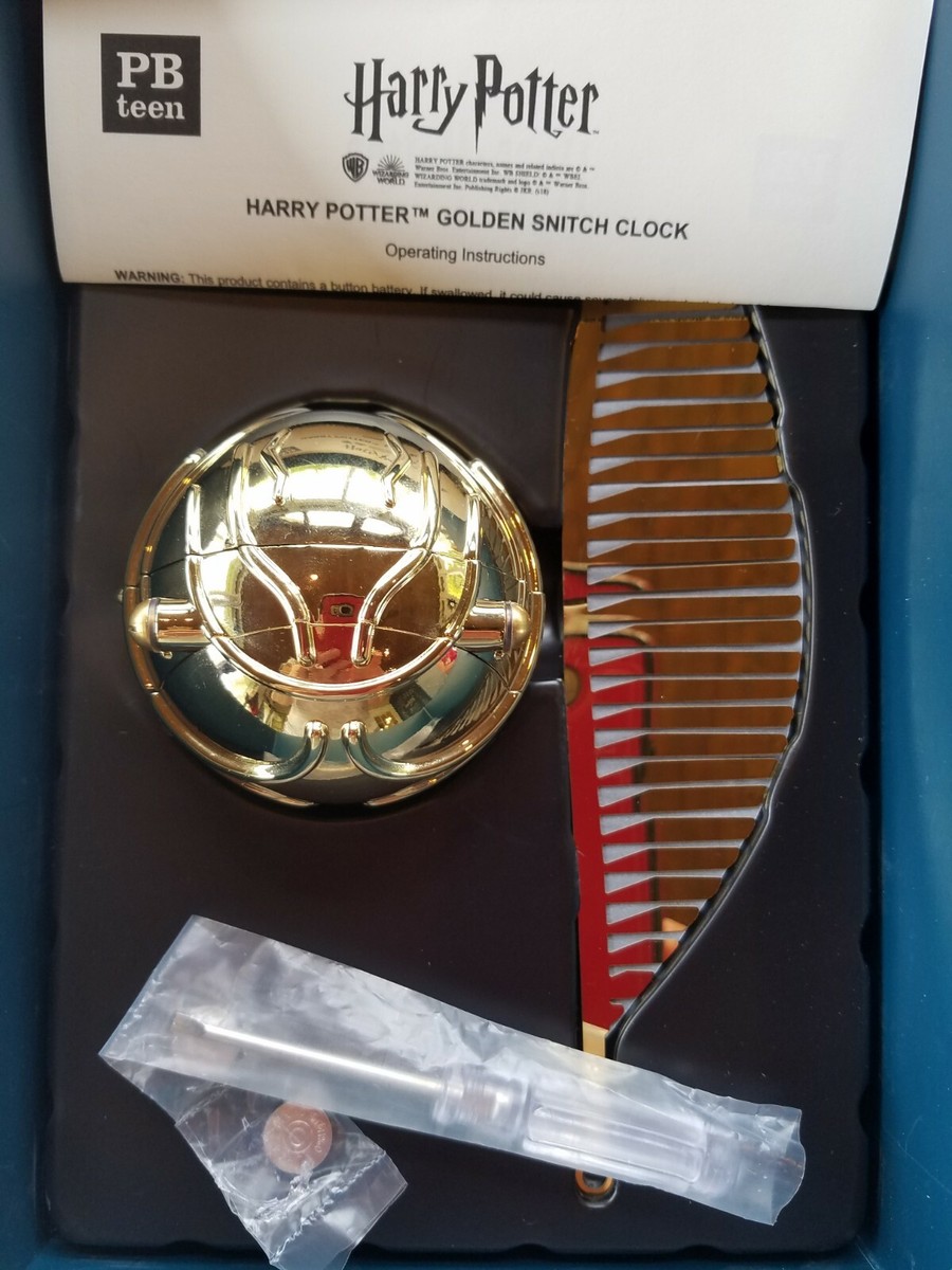 Pottery Barn Teen Harry Potter Golden Snitch Clock Gold 7