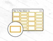 1431-4~~Orange Colorful Mixed Boxes Planner Stickers.