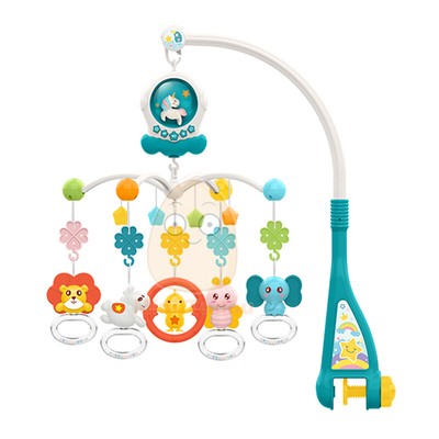 Deer Blue Crib Mobile Toy Musical Lighting Cartoon Projection For Newborn Baby