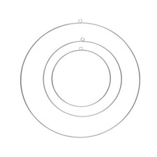 Dekoringe zum Basteln Metallringe mit Aufhängeösen DIY 30/20/15cm 3er Set silber