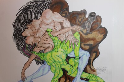 art work original by Althea Hopewell 19x24 You Touch My Soul