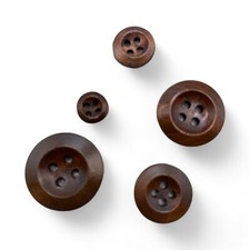 9mm To 20mm Brown Wooden Buttons 4 Hole Cardigan Sewing Crafts Handmade Knitting